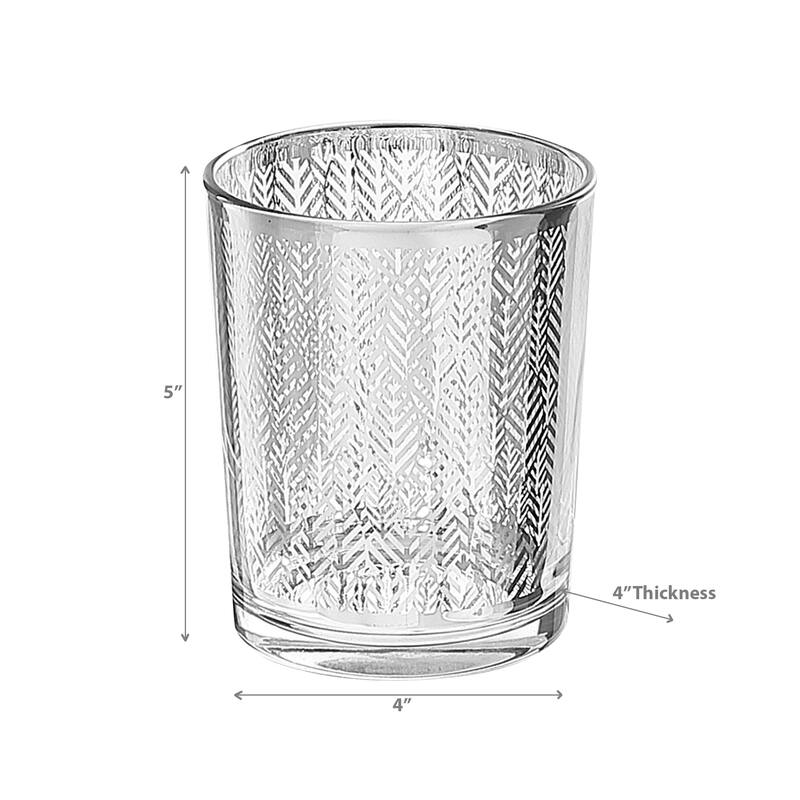 Glass Votive Holder Silver Leaf - N/A