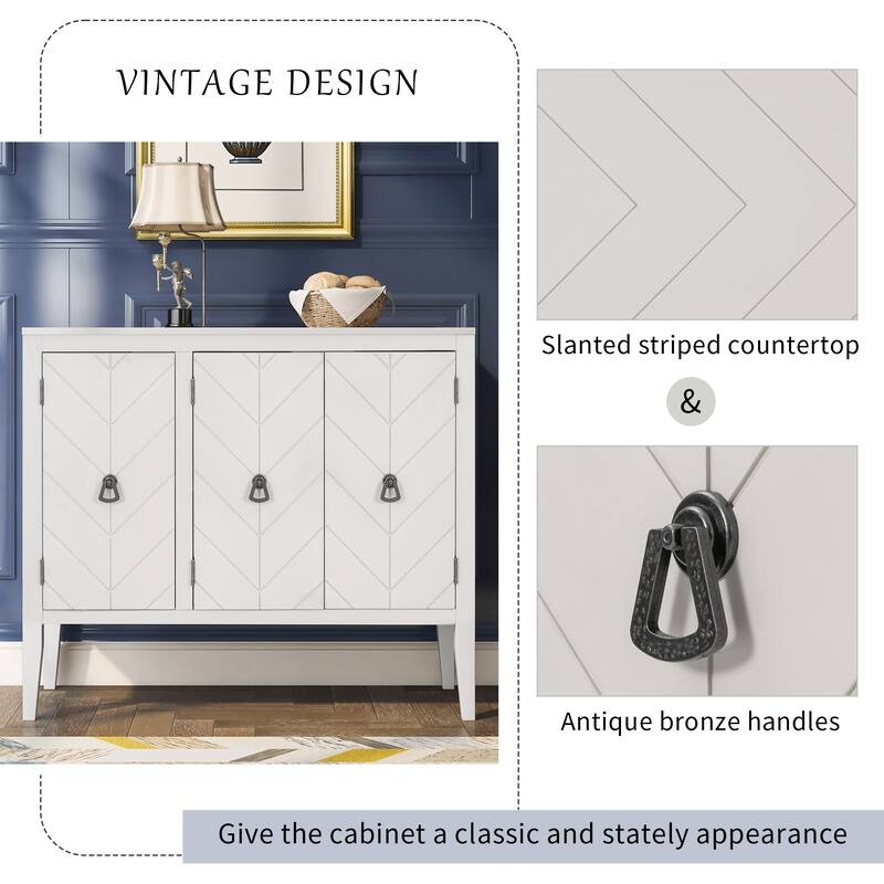37" Vintage Style Kitchen Accent Buffet Sideboard Cabinet