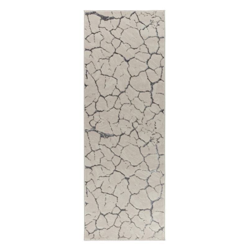 Maz Collection Beige/Gray Contemporary Area Rug