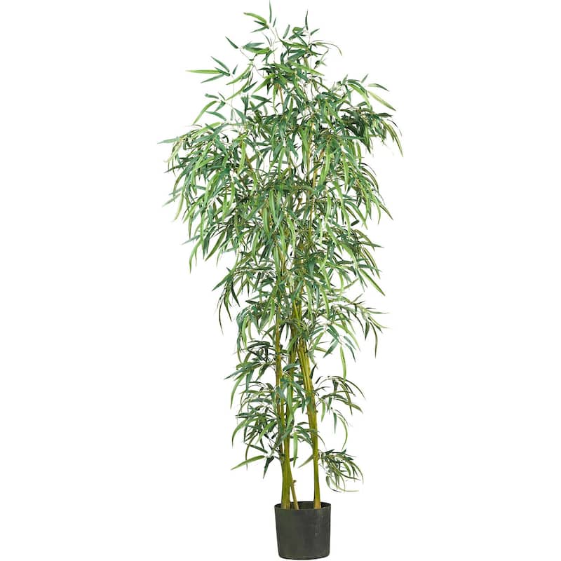6Ft Bamboo Silk Tree - 72 Inch Tall Faux Bamboo Plant - Slim Design for Home Office Decor - 6ft.