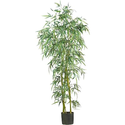 6Ft Bamboo Silk Tree - 72 Inch Tall Faux Bamboo Plant - Slim Design for Home Office Decor - 6ft.
