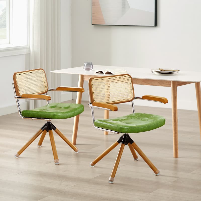 Art Leon Swivel Wood Home Office Desk Chair (Set of 2)