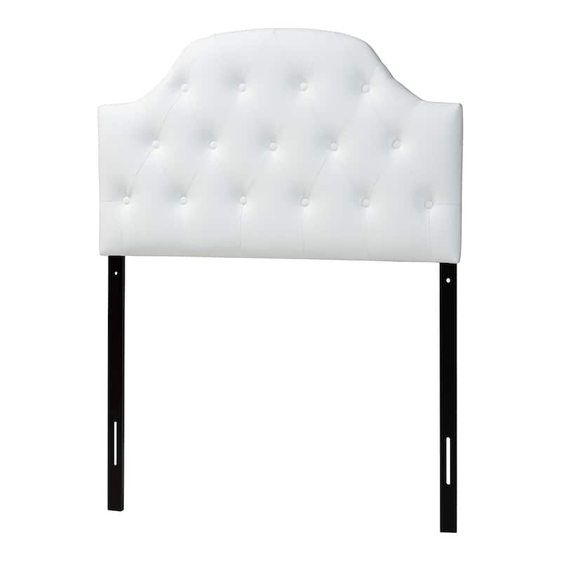 Baxton Studio Midas Modern and Contemporary Twin Size Faux Leather Upholstered Button-tufted Scalloped Headboard