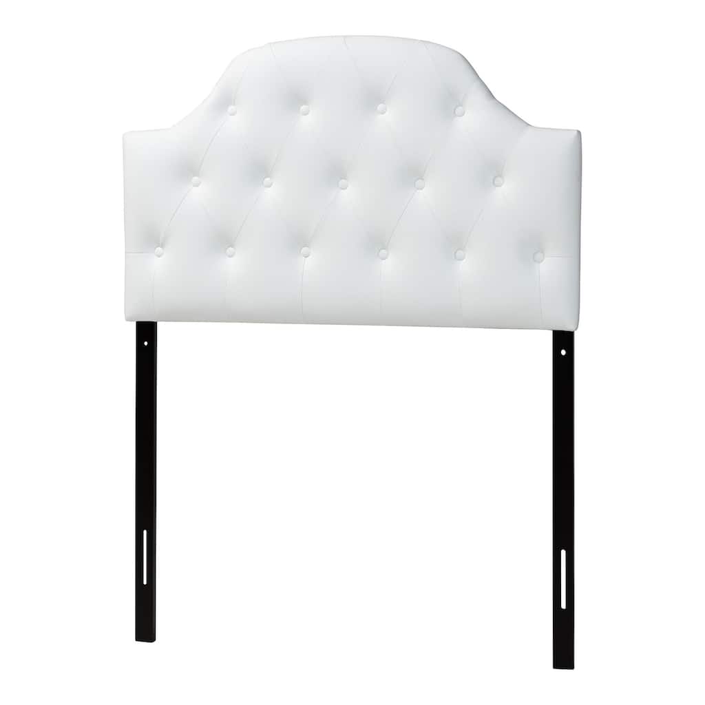 Baxton Studio Midas Modern and Contemporary Twin Size Faux Leather Upholstered Button-tufted Scalloped Headboard