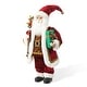preview thumbnail 16 of 92, Glitzhome 18"H Faux Fur Christmas Santa Figurines with Porcelain Face