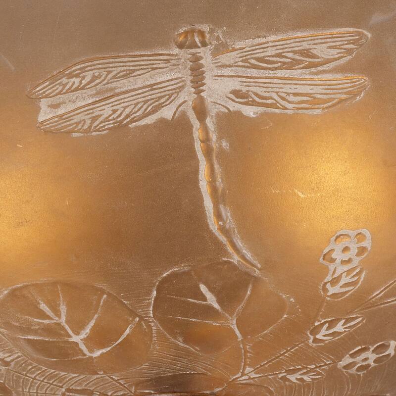 Elk Home Restoration Golden Bronze With Amber Glass 3 Light Semi Flush - 3-Light