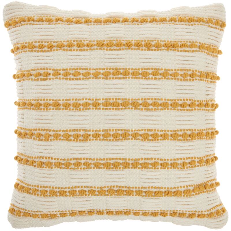 Mina Victory Lifestyle Textured Throw Pillow - Yellow - 18" x 18"