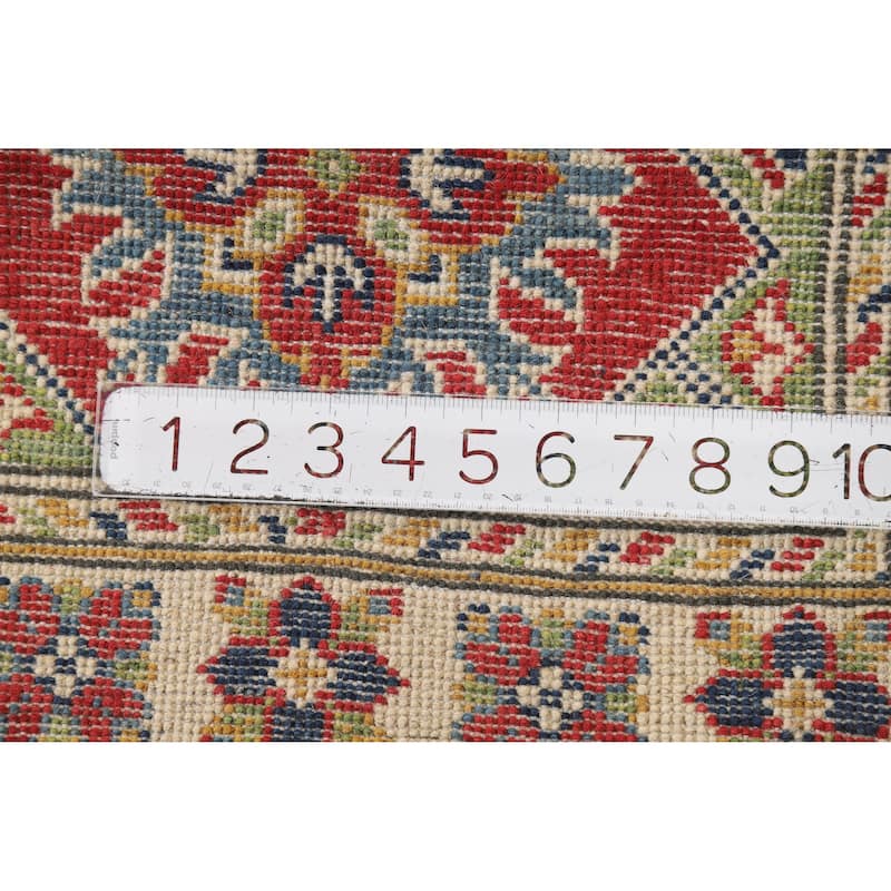 Geometric Kazak Oriental Accent Rug Hand-Knotted Wool Carpet - 2'0" x 3'0"