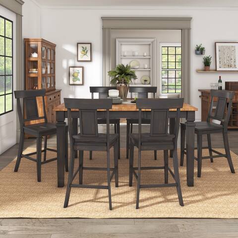 Elena Antique Black Extendable Counter Height Dining Set with Panel Back Chairs by iNSPIRE Q Classic