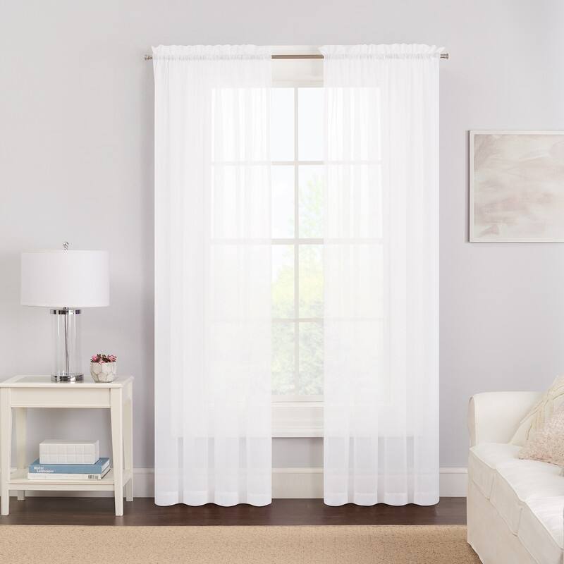 Eclipse Victoria Voile Curtain Panel Pair - 84 Inches - White