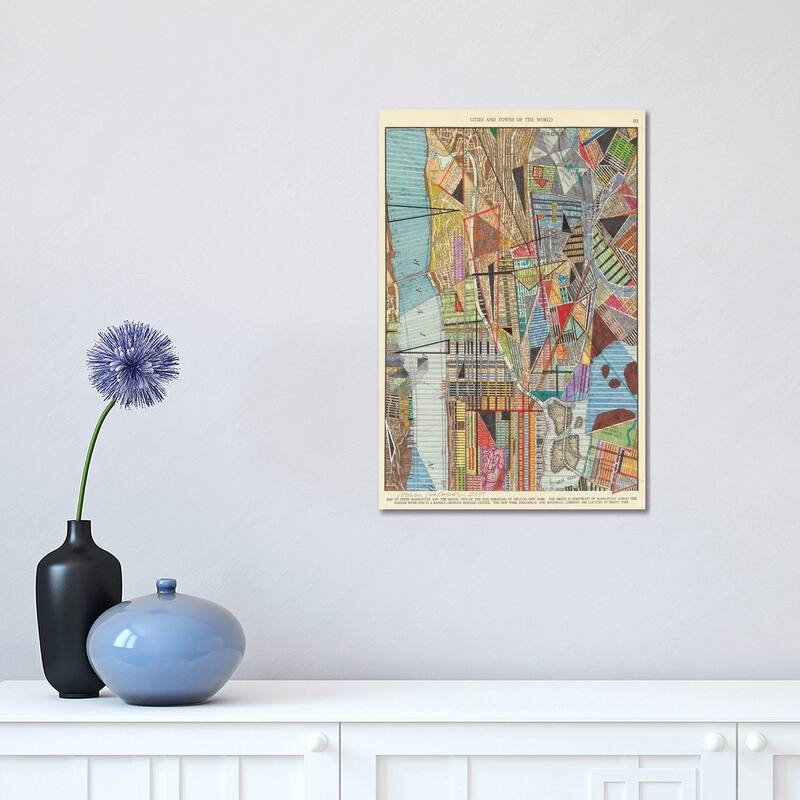 iCanvas "Modern Map of New York I" by Nikki Galapon Canvas Print - 18x12x1.5