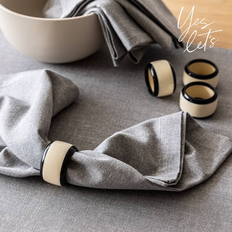 over&back Woven Chambray Cotton Cloth Napkins - Machine Washable (Set of 4)