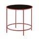 preview thumbnail 14 of 15, Llewellyn Contemporary 22-inch Glass Top Side Table by Furniture of America Red