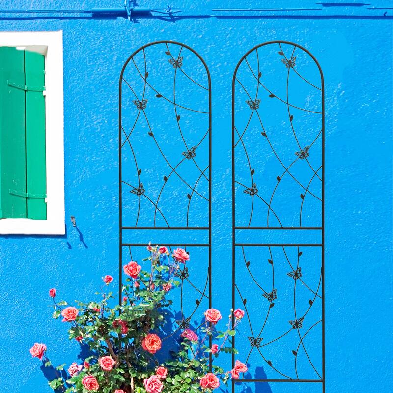 2 Pack Metal Garden Trellis Rustproof Trellis for Climbing Plants Outdoor Flower Support