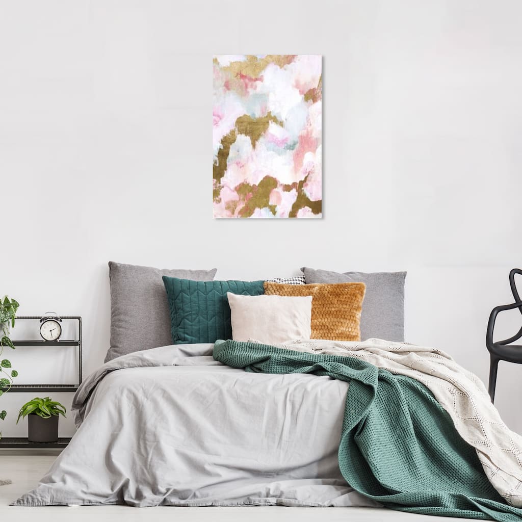 Wynwood Studio Canvas Abstract Bright Clouds Gold and Modern & Contemporary Wall Art Canvas Print