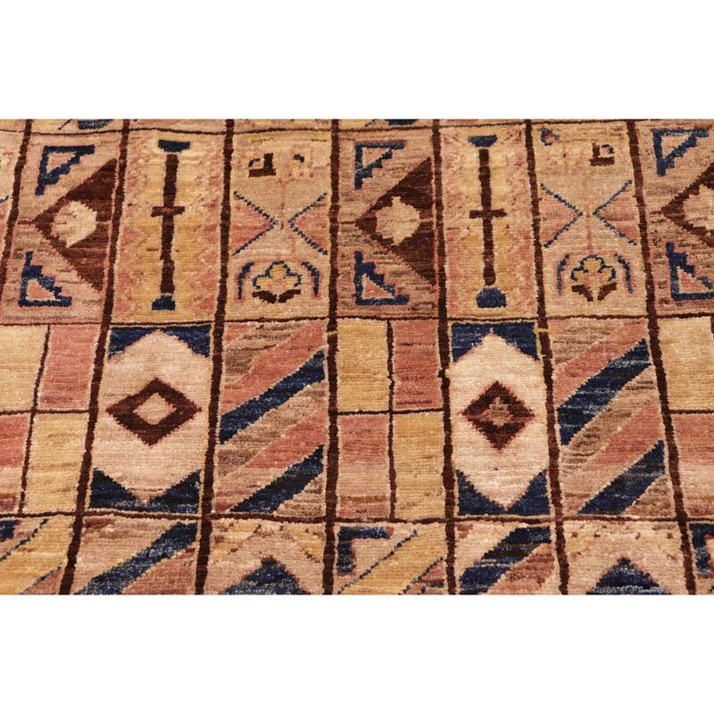 Rustica Mosaic Gabbeh Hand-Knotted Wool Area Rug