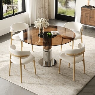 35.4-inch round glass dining table (table+ chair) - Bed Bath & Beyond ...
