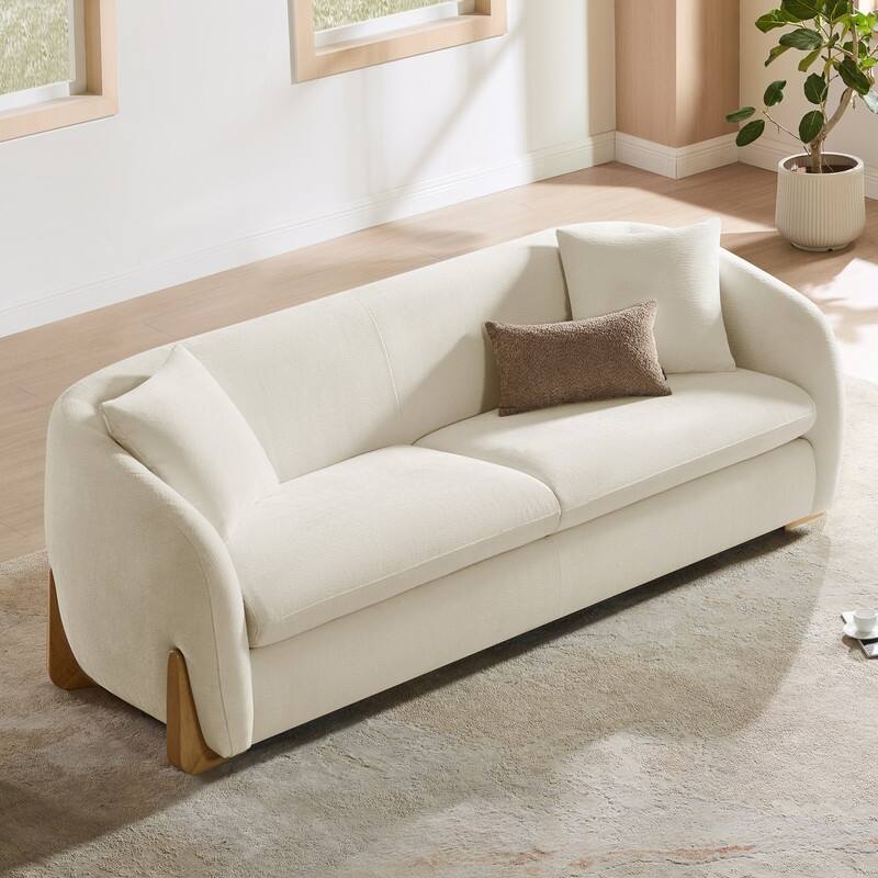 Spruce & Spring Julia Upholstered Curved Sofa Couch for Living Room