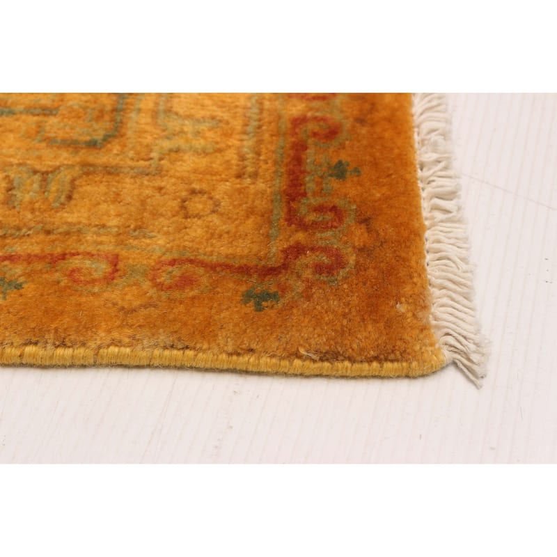 ECARPETGALLERY Hand-knotted Vibrance Light Orange Wool Rug - 6'0 x 8'7