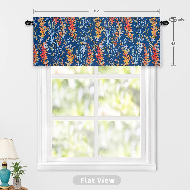 DriftAway Heather ValanceThermal Insulated Farmhouse Rod Pocket Window Valances