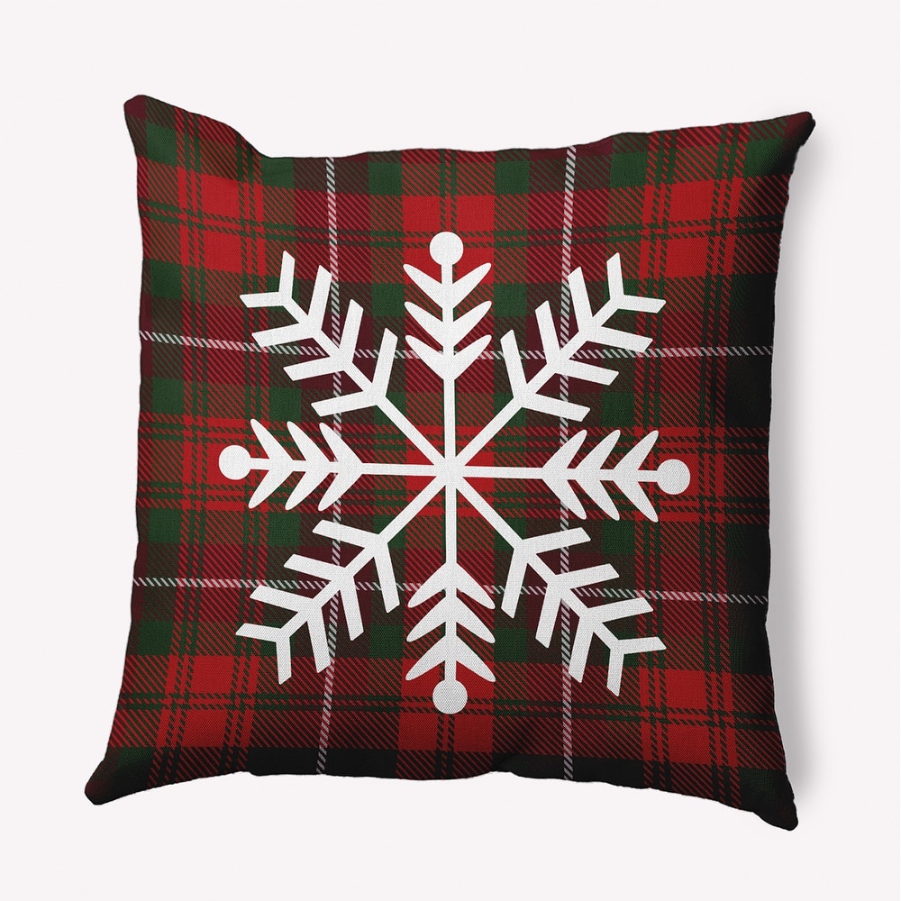 Tartan Snowflake Accent Pillow