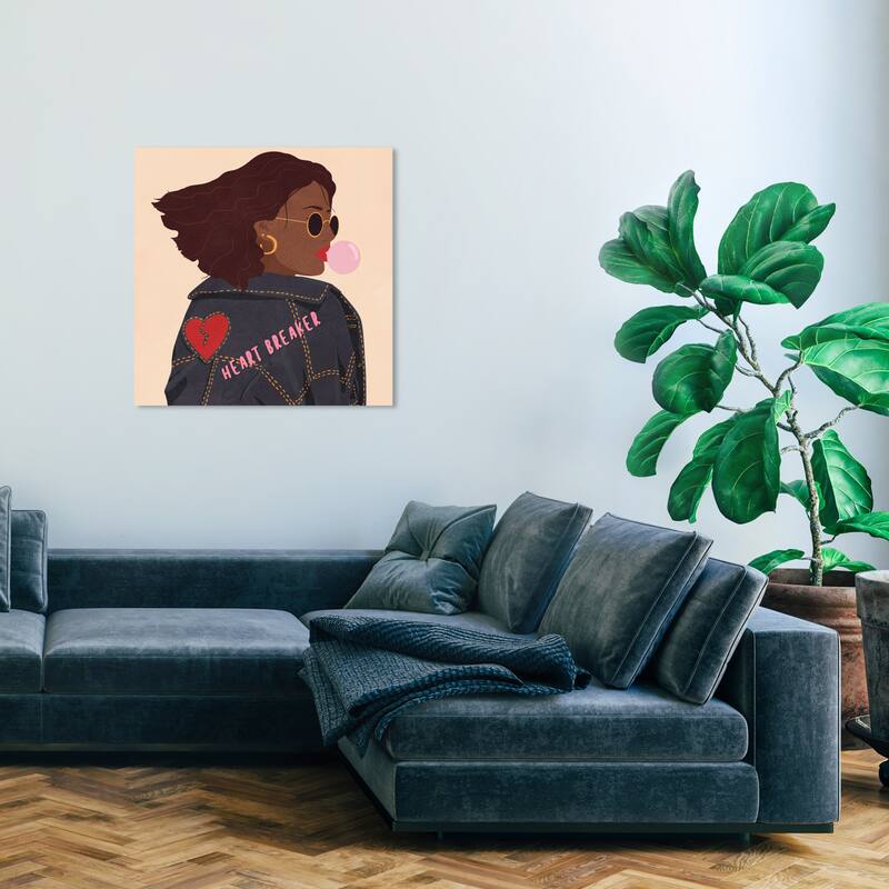 Wynwood Studio Canvas Fashion and Glam Heart Breaker White and Vanilla Modern & Contemporary Wall Art Canvas Print - 30 x 30