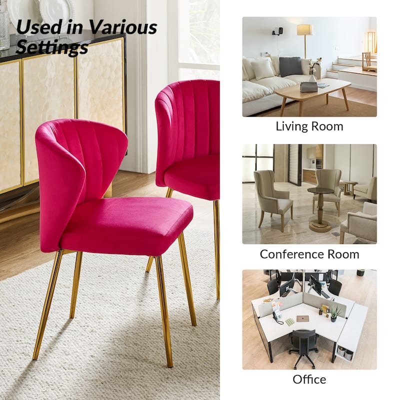 Aruna Accent Chair with Metal Legs 20''W X 19.5 ''D X 29''H by HULALA HOME