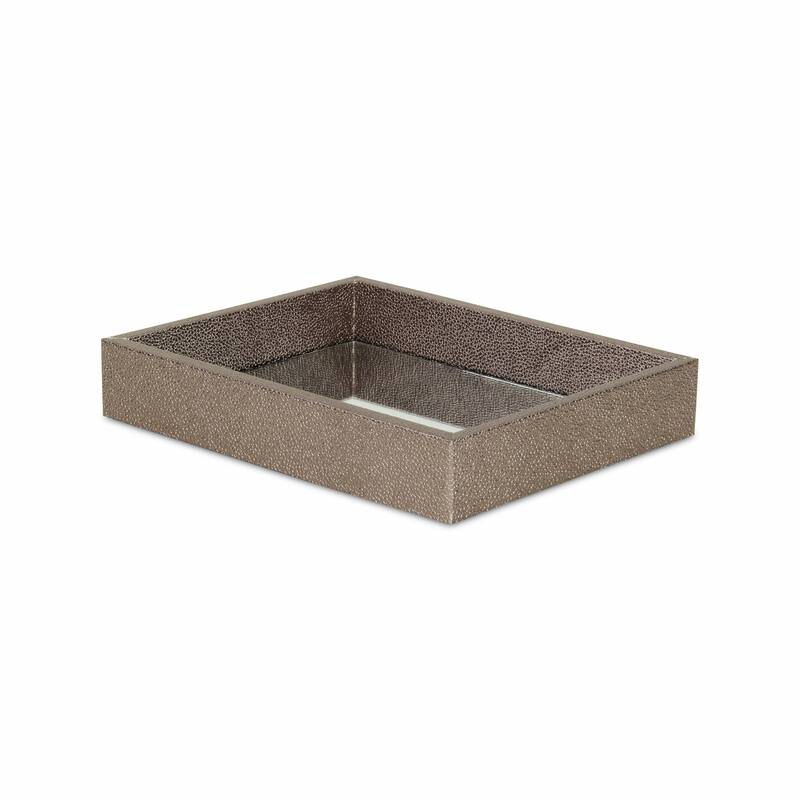 HomeRoots 10" Gray Rectangular Wood Handmade Tray