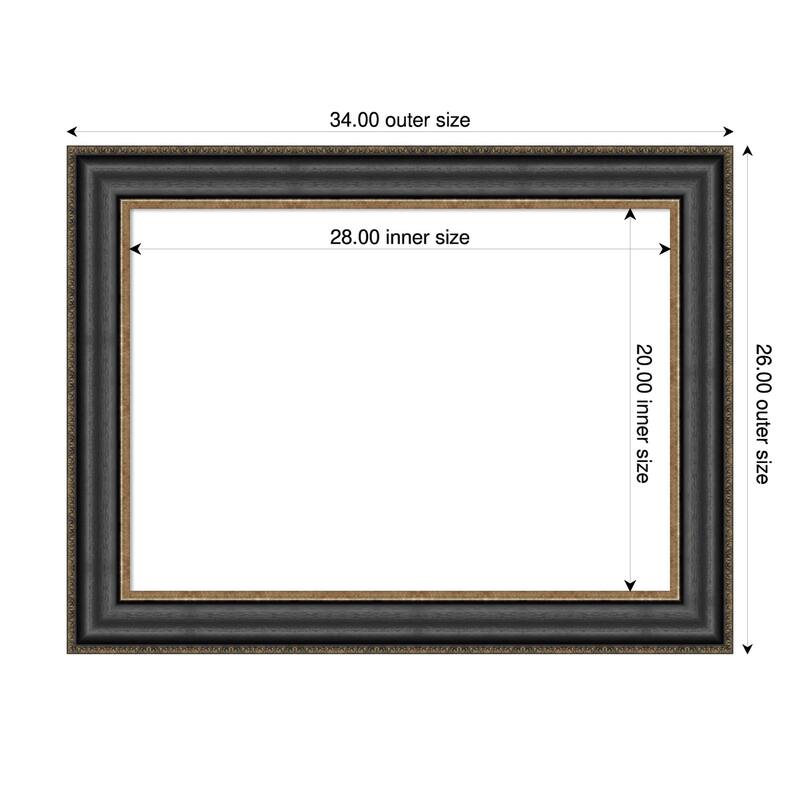 Amanti Art Thomas Black Bronze Framed Dry Erase Magnetic Board - 34 x 26 in