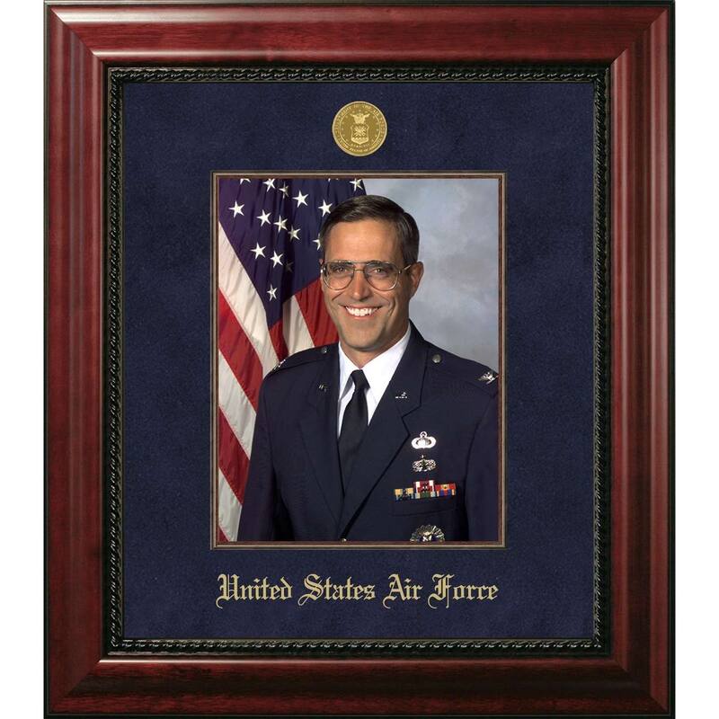 Patriot Frames Air Force 8x10 Portrait Executive Frame with Gold Medallion