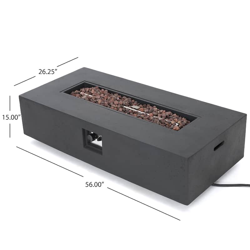 Christopher Knight Home Aidan Outdoor 50,000 BTU Rectangular Fire Pit (Tank Holder Not Included)