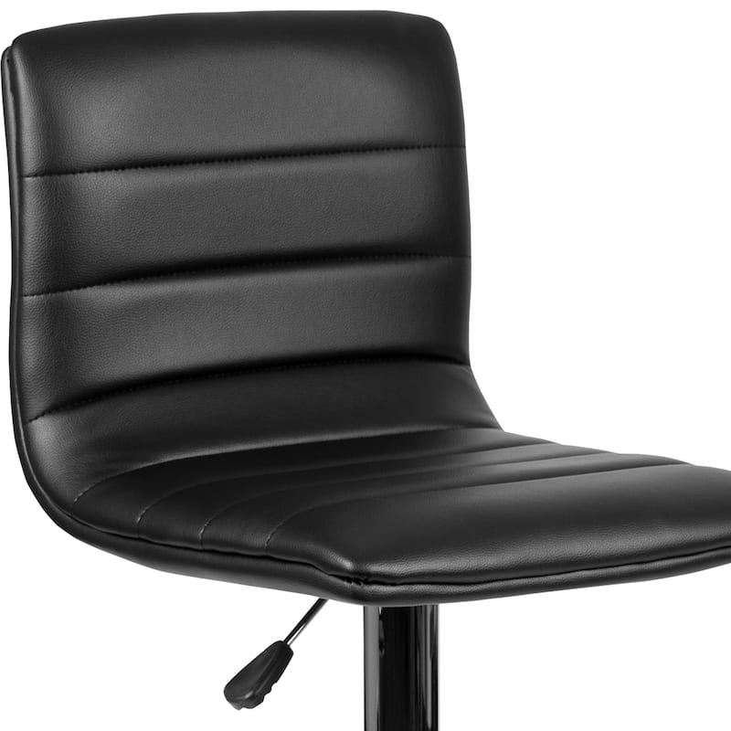 Modern Vinyl Stitch Back Adjustable Height Barstool - 16"W x 19"D x 35" - 44"H