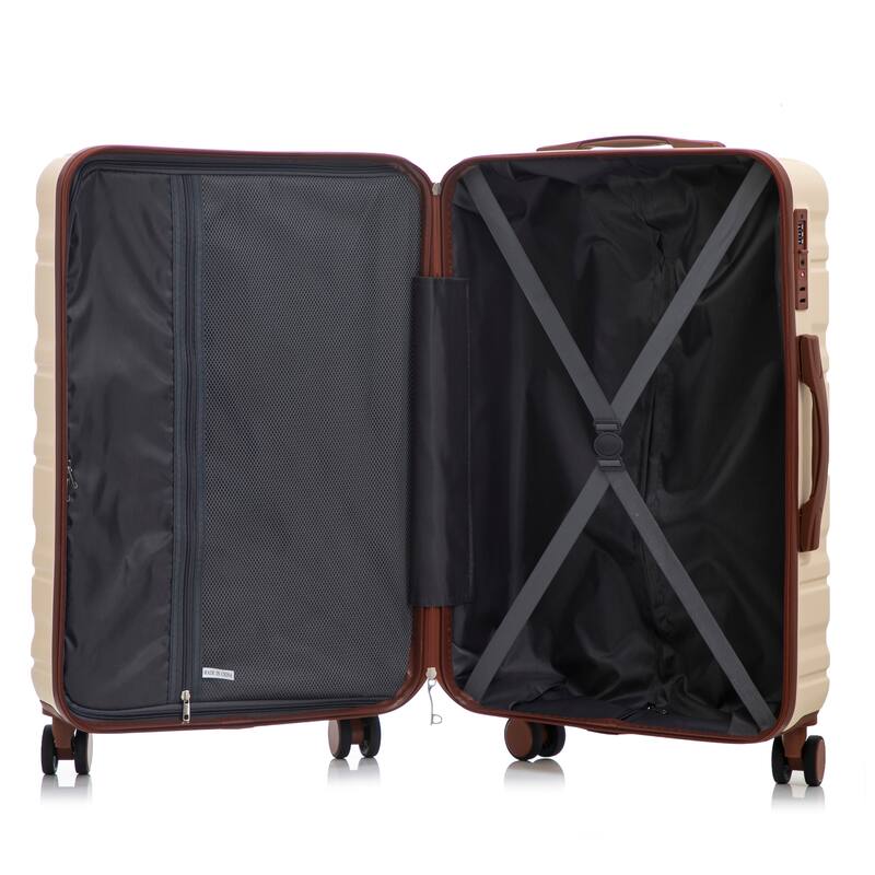 3 Piece Luggage Set Carry on Suitcase with ABS hardshell, Spinner Wheels & TSA Combination Lock