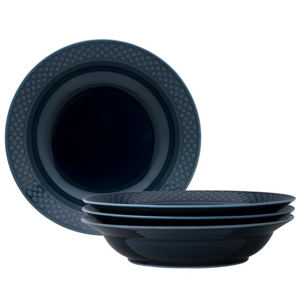 Kikko Set of 4 Rim Dinner Bowls, 10", 25 oz.