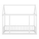 preview thumbnail 3 of 34, Floor Wooden Bed with House Roof Frame and Safety Guardrails