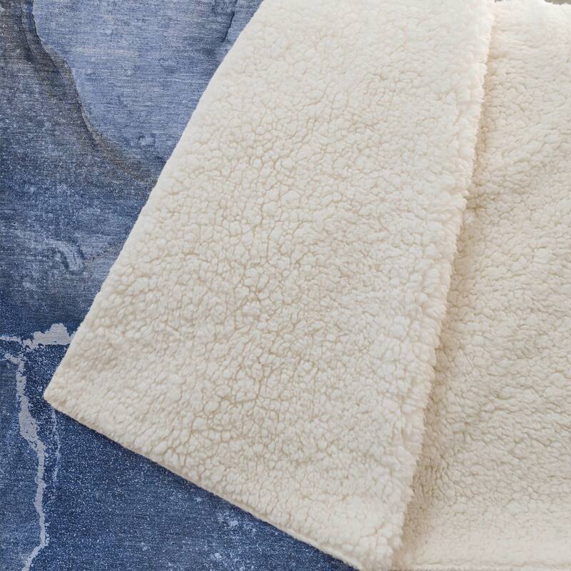 Premium Machine Washable Contemporary Sherpa Throw Blanket