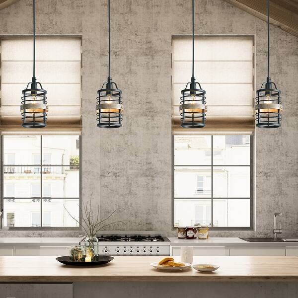 Carbon Loft Modern Farmhouse 1-light Mini Faux Wood Island ...