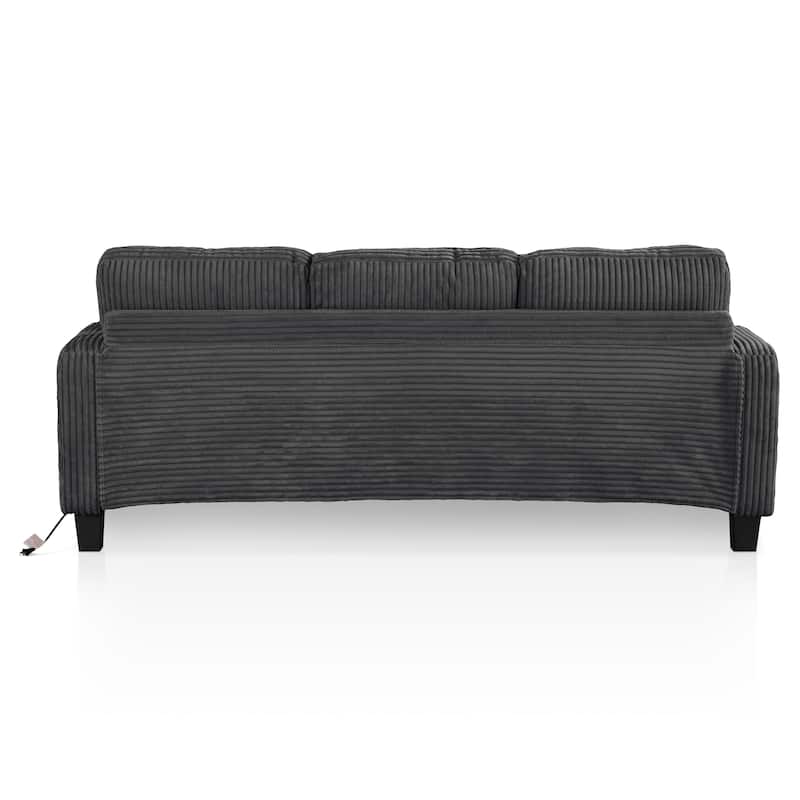 DH BASIC Modern Chenille Sofa with Cup Holders and USB Ports by Denhour
