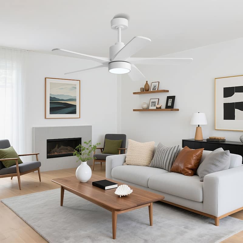 WINGBO 54" and 64" 5 ABS Blades DC Motor Indoor Ceiling Fan with Light & Remote