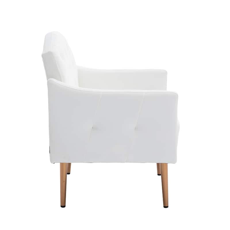 Mid-Century Luxury Style Lazy Accent Chair with Rose Golden Tapered ...