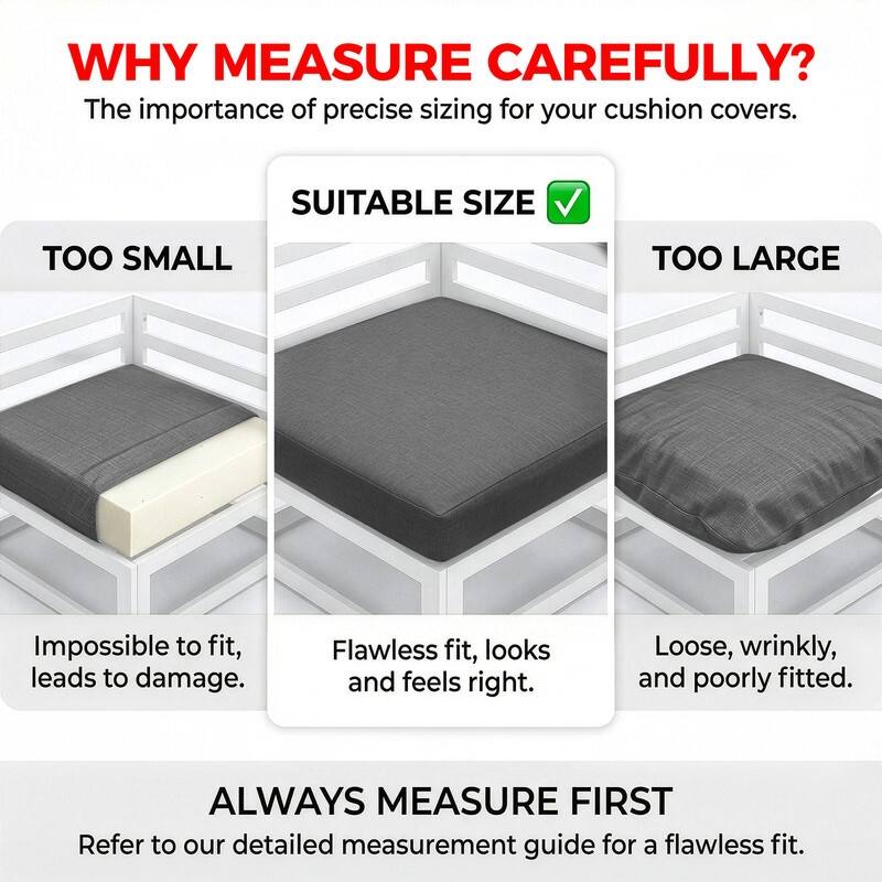 FINCATI 28" × 28" Outdoor Cushion Cover, Sofa Cushion Replacement Slipcover, Patio Seat Cover 28 Inches (COVER ONLY!)