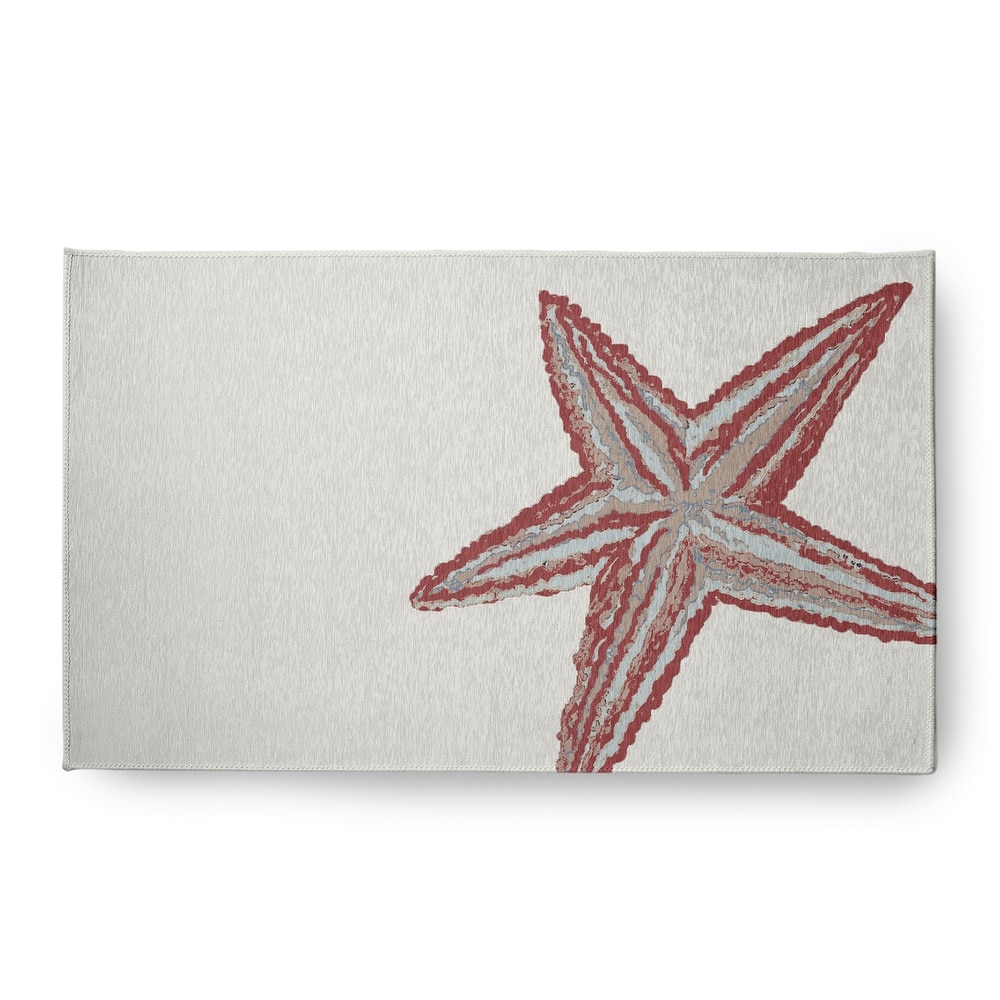 Large Starfish Nautical Chenille Rug