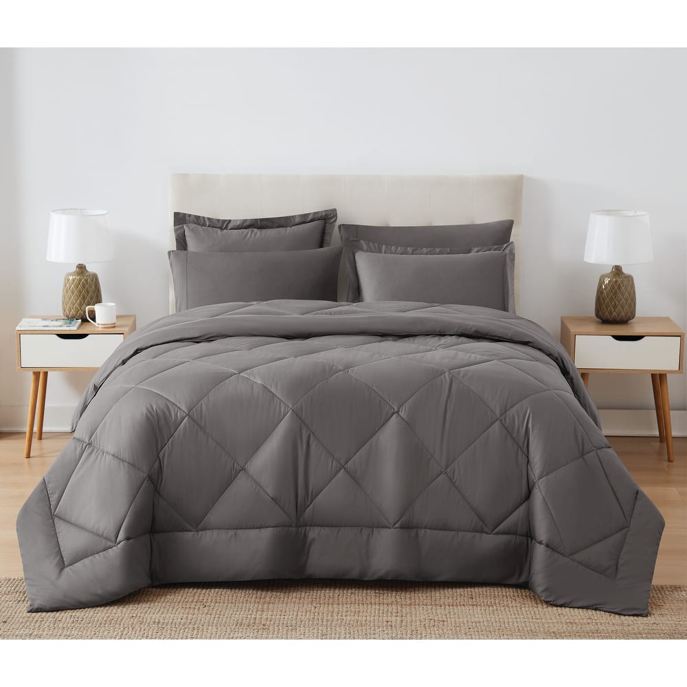 Cannon Solid Oversized Percale 3 Piece Comforter Set