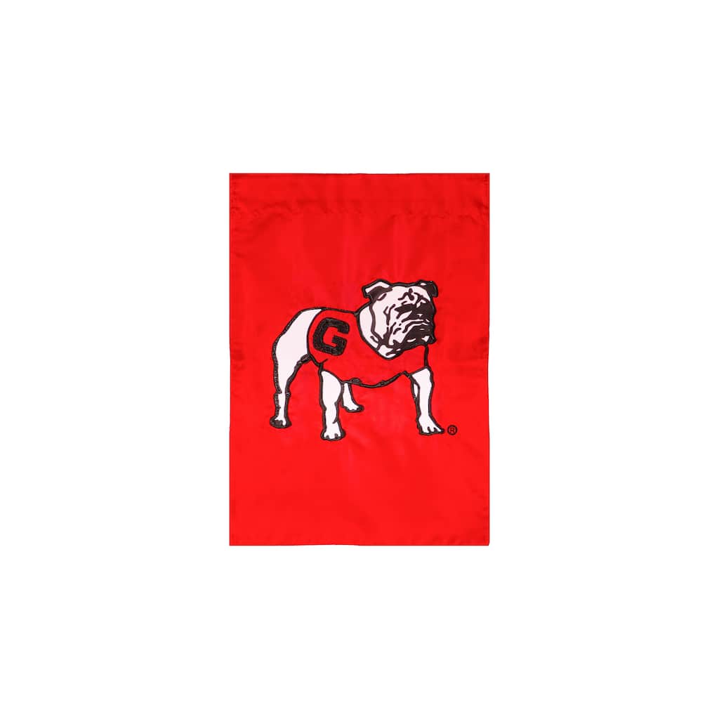 Applique Flag, Garden Size, University of Georgia, Alternate Bulldog Logo