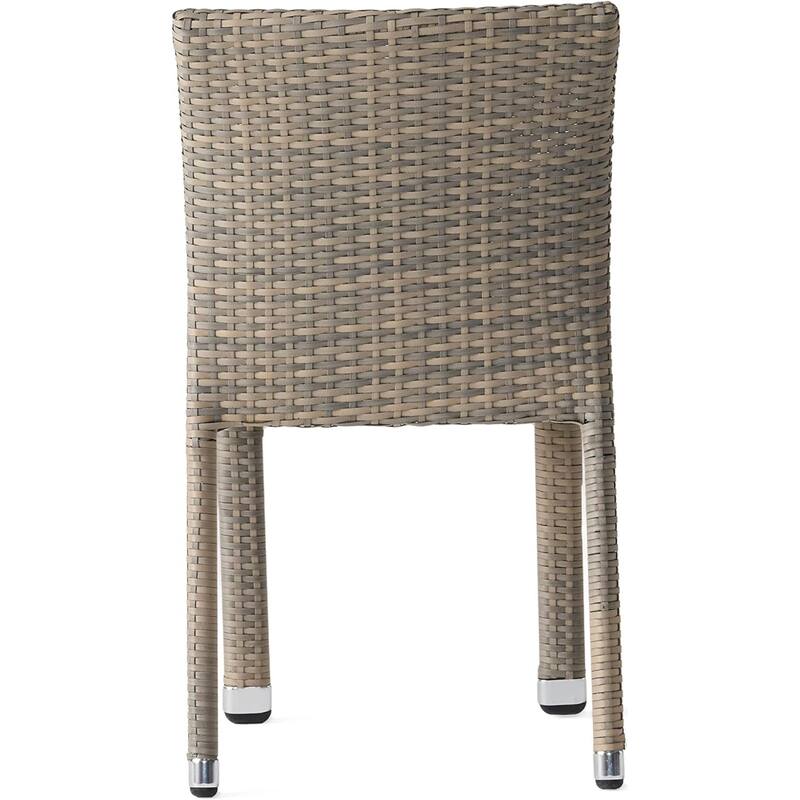Roomfitters Outdoor Rattan Dining Chair Set of 4, Stackable Armless Patio Chairs, Weather-Resistant Design