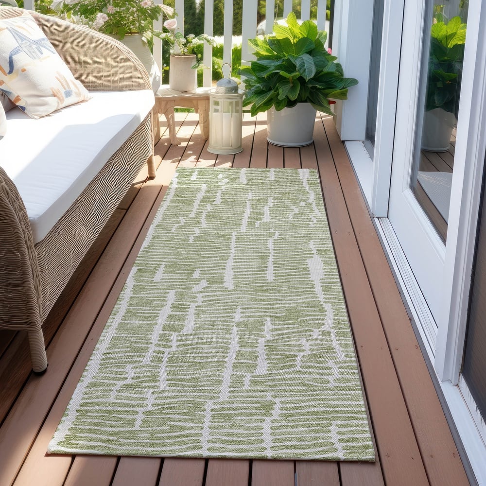 Machine Washable Indoor/ Outdoor Chantille Modern Abstract Rug
