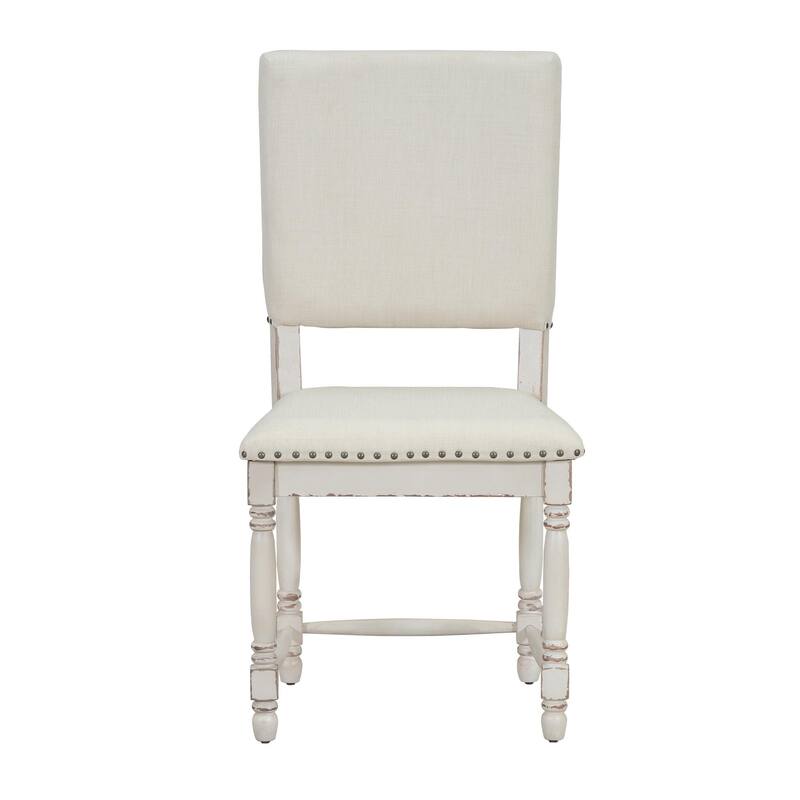 Vintage Traditional 2-Piece Upholstered Dining Chairs with Padded Backs