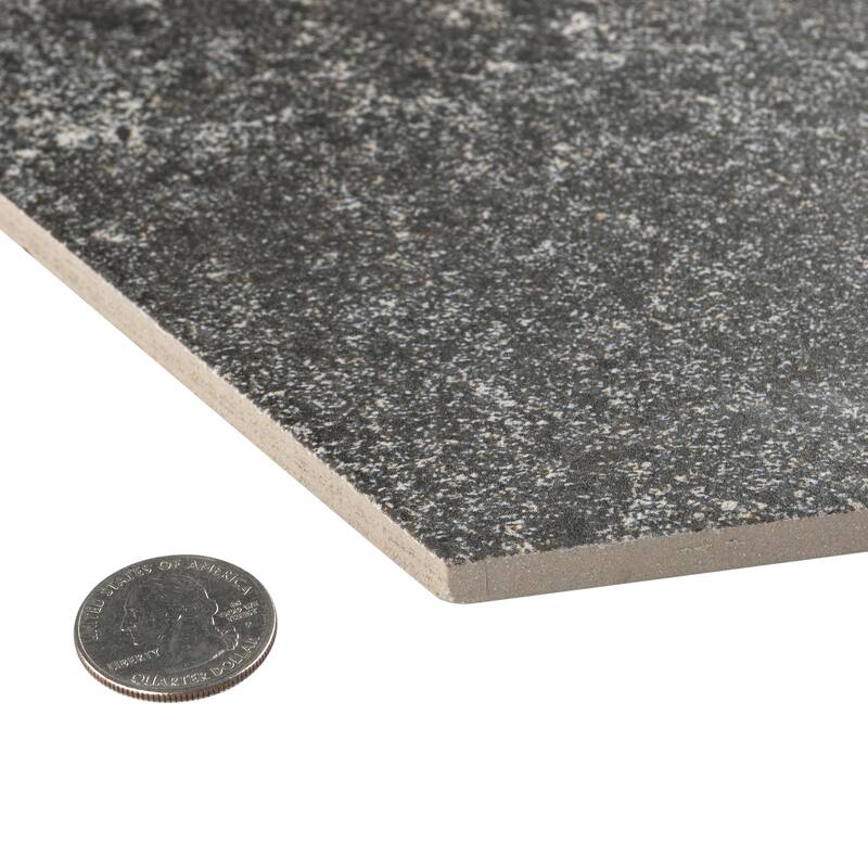 Merola Tile Nagpur Grand Hex Grafito 19" x 22" Porcelain Floor and Wall Tile
