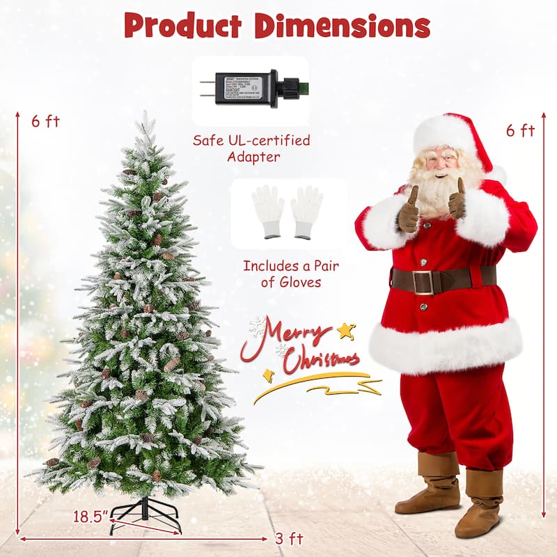 Gymax 6/7.5/9 ft Artificial Christmas Tree w/ 765/1135/1871 Branch - See Details