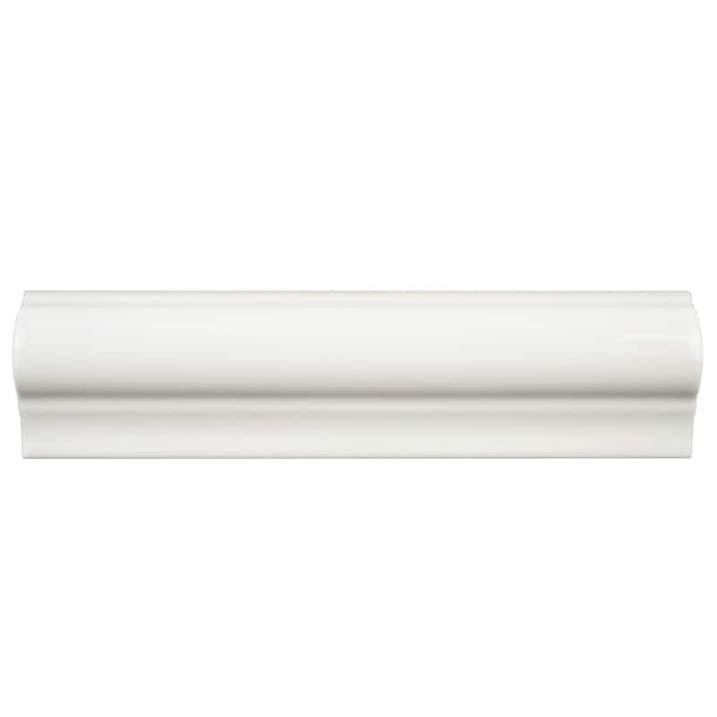 Merola Tile Antigua Moldura Blanco 2" x 8" Ceramic Wall Trim - (1 Tile)